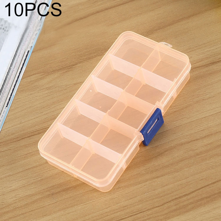 10 PCS Removable Grid Plastic Box Organizer for Jewelry Earring Fishing Hook Small Accessories, Size: Small, 10 Slots, 10 Slots (Orange + blue), 10 Slots (Purple+Blue), 10 Slots  (White+Pink), 10 Slots  (White+Blue), 10 Slots (Pink+Blue)