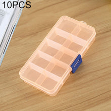 Load image into Gallery viewer, 10 PCS Removable Grid Plastic Box Organizer for Jewelry Earring Fishing Hook Small Accessories, Size: Small, 10 Slots, 10 Slots (Orange + blue), 10 Slots (Purple+Blue), 10 Slots  (White+Pink), 10 Slots  (White+Blue), 10 Slots (Pink+Blue)
