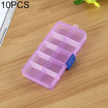 Load image into Gallery viewer, 10 PCS Removable Grid Plastic Box Organizer for Jewelry Earring Fishing Hook Small Accessories, Size: Small, 10 Slots, 10 Slots (Orange + blue), 10 Slots (Purple+Blue), 10 Slots  (White+Pink), 10 Slots  (White+Blue), 10 Slots (Pink+Blue)