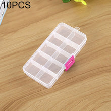 Load image into Gallery viewer, 10 PCS Removable Grid Plastic Box Organizer for Jewelry Earring Fishing Hook Small Accessories, Size: Small, 10 Slots, 10 Slots (Orange + blue), 10 Slots (Purple+Blue), 10 Slots  (White+Pink), 10 Slots  (White+Blue), 10 Slots (Pink+Blue)