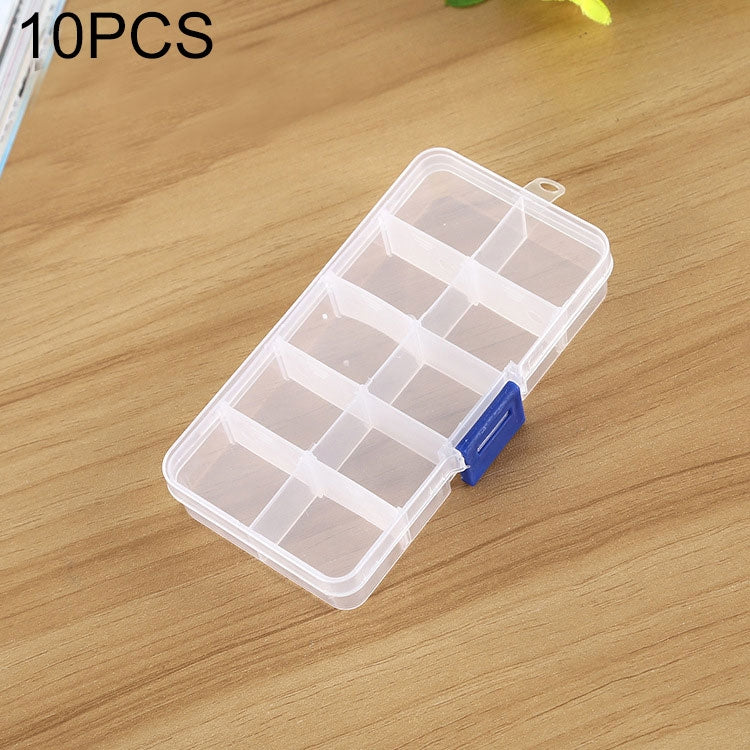 10 PCS Removable Grid Plastic Box Organizer for Jewelry Earring Fishing Hook Small Accessories, Size: Small, 10 Slots, 10 Slots (Orange + blue), 10 Slots (Purple+Blue), 10 Slots  (White+Pink), 10 Slots  (White+Blue), 10 Slots (Pink+Blue)