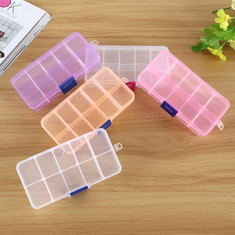 10 PCS Removable Grid Plastic Box Organizer for Jewelry Earring Fishing Hook Small Accessories, Size: Small, 10 Slots, 10 Slots (Orange + blue), 10 Slots (Purple+Blue), 10 Slots  (White+Pink), 10 Slots  (White+Blue), 10 Slots (Pink+Blue)