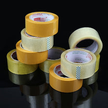 Load image into Gallery viewer, 45mm Width 25mm Thickness Package Sealing Packing Tape Roll Sticker, 45mm Width 25mm Thickness (Clear White), 45mm Width 25mm Thickness  (Transparent Yellow), 45mm Width 25mm Thickness (Yellow)