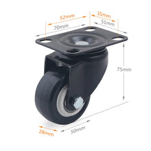 Load image into Gallery viewer, 2 PCS 2 inch Furniture Cabinet Coffee Table Silent Universal Wheel, 2 inch Universal Wheel