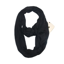 Load image into Gallery viewer, Women Solid Winter Infinity Scarf Pocket Loop Zipper Pocket Scarves