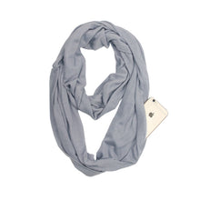 Load image into Gallery viewer, Women Solid Winter Infinity Scarf Pocket Loop Zipper Pocket Scarves