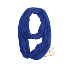 Load image into Gallery viewer, Women Solid Winter Infinity Scarf Pocket Loop Zipper Pocket Scarves