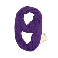 Load image into Gallery viewer, Women Solid Winter Infinity Scarf Pocket Loop Zipper Pocket Scarves