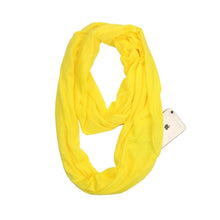 Load image into Gallery viewer, Women Solid Winter Infinity Scarf Pocket Loop Zipper Pocket Scarves