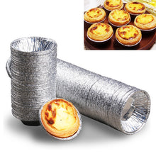 Load image into Gallery viewer, 100pcs / Pack Aluminum Foil Egg Tart Cup Cake Holder, Size: 7.5 x 4 x 2cm