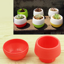 Load image into Gallery viewer, Colourful Mini Round Plastic Plant Flower Pot Garden Home Office Decoration Nursery Pots  Plant Flowerpot with Water Tank, Random Color Delivery, Flower Pot 3