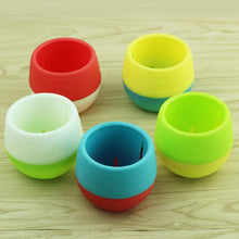 Load image into Gallery viewer, Colourful Mini Round Plastic Plant Flower Pot Garden Home Office Decoration Nursery Pots  Plant Flowerpot with Water Tank, Random Color Delivery, Flower Pot 3
