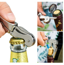Load image into Gallery viewer, 10pcs Multi-function Sea Horse Pattern Stainless Wine Bottle Opener, Can Opener Bottle Opener, Random Color Delivery, Sea Horse Style