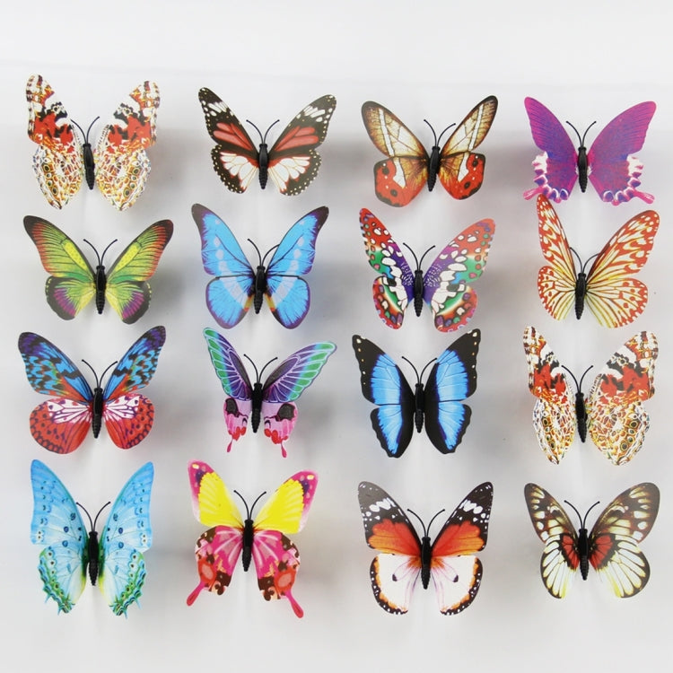 10pcs Fashion Luminous Butterfly with Brooch Simulation Fridge Magnets Wall Sticker Garden Decoration, Random Color Delivery, 100 PCS Luminous Butterfly