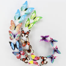Load image into Gallery viewer, 10pcs Fashion Luminous Butterfly with Brooch Simulation Fridge Magnets Wall Sticker Garden Decoration, Random Color Delivery, 100 PCS Luminous Butterfly