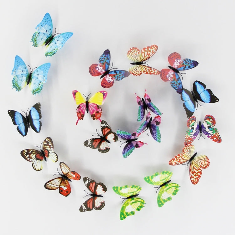 10pcs Fashion Luminous Butterfly with Brooch Simulation Fridge Magnets Wall Sticker Garden Decoration, Random Color Delivery, 100 PCS Luminous Butterfly