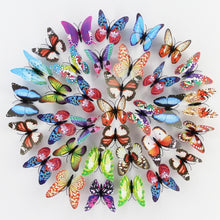 Load image into Gallery viewer, 10pcs Fashion Luminous Butterfly with Brooch Simulation Fridge Magnets Wall Sticker Garden Decoration, Random Color Delivery, 100 PCS Luminous Butterfly