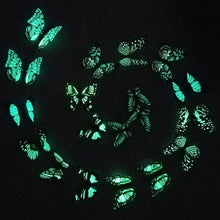 Load image into Gallery viewer, 10pcs Fashion Luminous Butterfly with Brooch Simulation Fridge Magnets Wall Sticker Garden Decoration, Random Color Delivery, 100 PCS Luminous Butterfly
