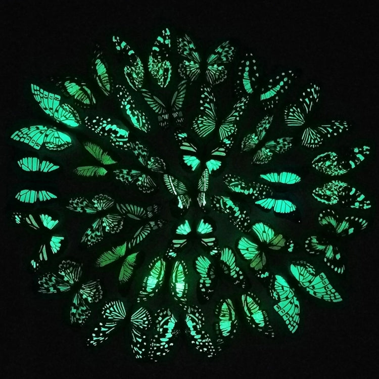 10pcs Fashion Luminous Butterfly with Brooch Simulation Fridge Magnets Wall Sticker Garden Decoration, Random Color Delivery, 100 PCS Luminous Butterfly