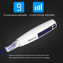Load image into Gallery viewer, Handheld Picosecond Portable (Removing Tattoo Freckle Mole Dot)  Machine Laser Plasma Beauty Care Pen, USB / Blue Light, USB /  Red Light