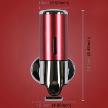 Load image into Gallery viewer, Hotel Shower Manual Dispenser Wall Mounted Washing Liquid Shampoo Soap Bottle, Capacity: 500ml, 500ml/Dark Red, 500ml/Green, 500ml/Gold, 500ml/Blue, 500ml/Purple, 500ml/Silver, 500ml/White