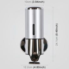 Load image into Gallery viewer, Hotel Shower Manual Dispenser Wall Mounted Washing Liquid Shampoo Soap Bottle, Capacity: 500ml, 500ml/Silver, 500ml/White, 500ml/Dark Red, 500ml/Green, 500ml/Gold, 500ml/Blue, 500ml/Purple, 500ml/Red