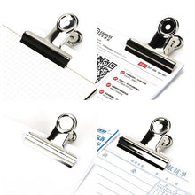 Load image into Gallery viewer, 10pcs 63mm Silver Metal Stainless Steel Round Clip Notes Letter Paper Clip Office Bind Clip, 10PCS / 63mm