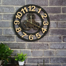 Load image into Gallery viewer, Originality American Industrial Style Wood Vintage Old Gear Wall Clock