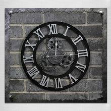 Load image into Gallery viewer, Originality American Industrial Style Wood Vintage Old Gear Wall Clock, Diameter: 50cm, Rome Number 50cm, Rome Number  50cm