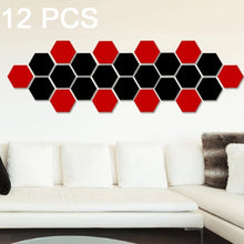 Load image into Gallery viewer, 12 PCS 3D Hexagonal Mirror Wall Stickers Set, Size: 10*10cm, Size: 10*10cm (Black), Size: 10*10cm (Gold), Size: 10*10cm (Red), Size: 10*10cm (Silver)