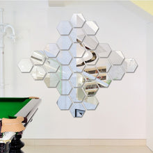Load image into Gallery viewer, 12 PCS 3D Hexagonal Mirror Wall Stickers Set, Size: 10*10cm, Size: 10*10cm (Silver), Size: 10*10cm (Black), Size: 10*10cm (Gold), Size: 10*10cm (Blue), Size: 10*10cm (Red)