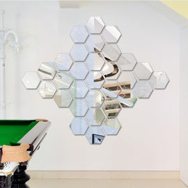 12 PCS 3D Hexagonal Mirror Wall Stickers Set, Size: 10*10cm, Size: 10*10cm (Silver), Size: 10*10cm (Black), Size: 10*10cm (Gold), Size: 10*10cm (Red)