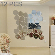 Load image into Gallery viewer, 12 PCS 3D Hexagonal Mirror Wall Stickers Set, Size: 10*10cm, Size: 10*10cm (Black), Size: 10*10cm (Gold), Size: 10*10cm (Red), Size: 10*10cm (Silver)