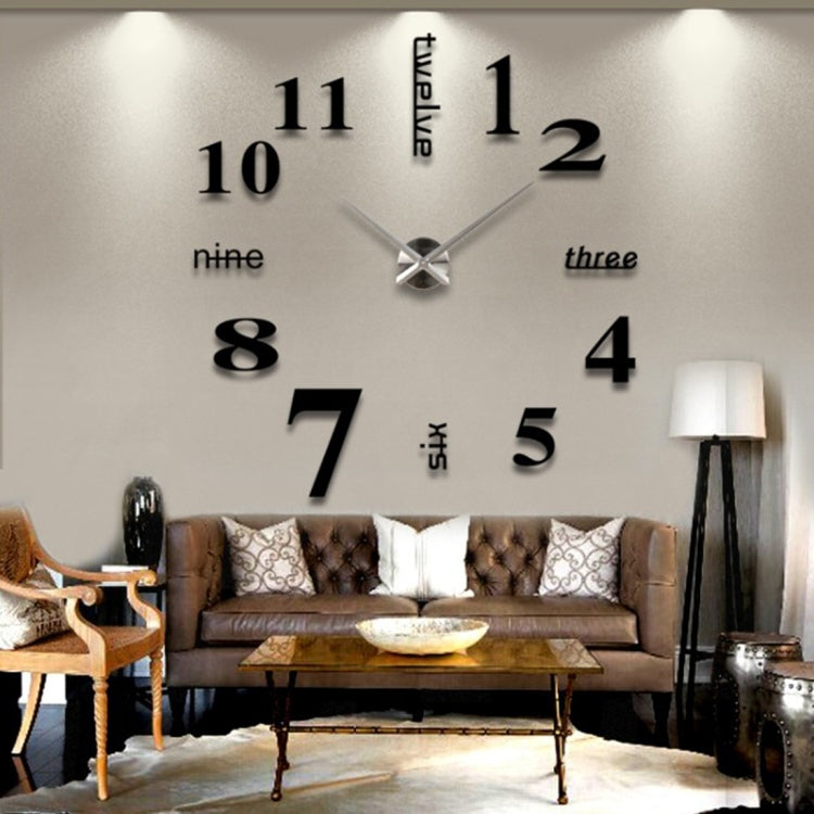 Creative 3D Mirror DIY Wall Sticker Clock, Size: 120*120cm, Size: 120*120cm(Yellow), Size: 120*120cm(Black), Size: 120*120cm(Blue), Size: 120*120cm(Red), Size: 120*120cm(White)