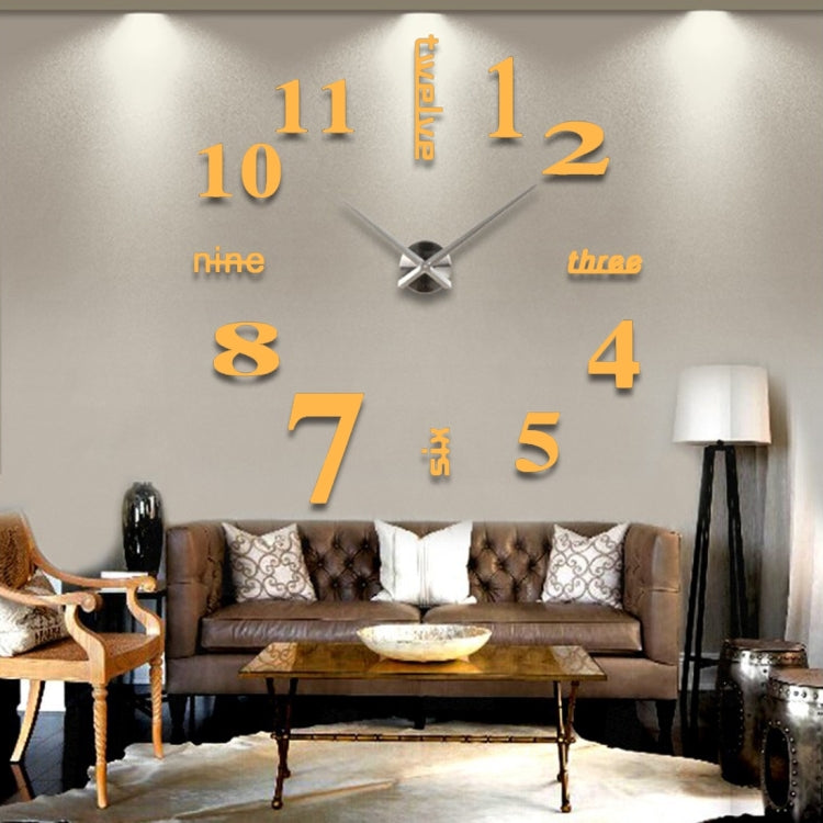 Creative 3D Mirror DIY Wall Sticker Clock, Size: 120*120cm, Size: 120*120cm(Yellow), Size: 120*120cm(Black), Size: 120*120cm(Blue), Size: 120*120cm(Red), Size: 120*120cm(White)
