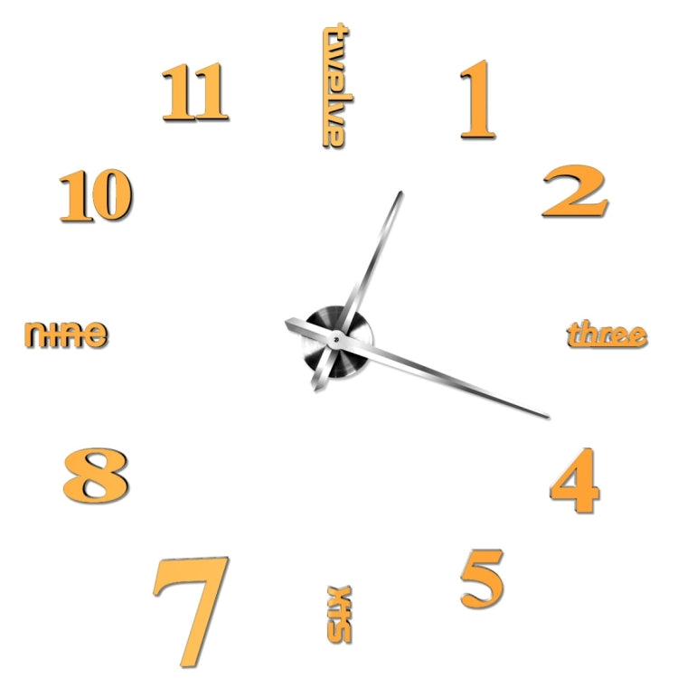 Creative 3D Mirror DIY Wall Sticker Clock, Size: 120*120cm, Size: 120*120cm(Yellow), Size: 120*120cm(Black), Size: 120*120cm(Blue), Size: 120*120cm(Red), Size: 120*120cm(White)