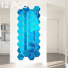 Load image into Gallery viewer, 12 PCS 3D Hexagonal Mirror Wall Stickers Set, Size: 8*8cm, Size: 8*8cm (Black), Size: 8*8cm(Gold), Size: 8*8cm(Blue), Size: 8*8cm(Red), Size: 8*8cm(Silver)