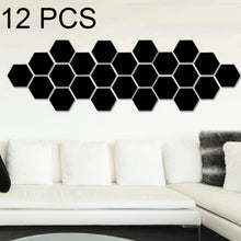 Load image into Gallery viewer, 12 PCS 3D Hexagonal Mirror Wall Stickers Set, Size: 4*4cm, Size: 4*4cm (Black), Size: 4*4cm (Gold), Size: 4*4cm (Silver)