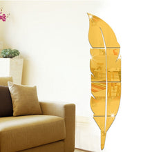 Load image into Gallery viewer, DIY Feather Style Acrylic Mirror Wall Stickers Home Room Mural Decoration Art Wall Sticker, Size: 18*73cm, 18*73cm(Silver), 18*73cm(Red), 18*73cm(Blue), 18*73cm(Gold), Size: 18*73cm(Black)