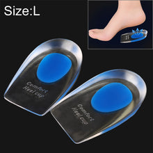 Load image into Gallery viewer, 1 Pair Women Silicone Gel Comfort Heel Cups Pads Half Pads, Size: L