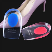 Load image into Gallery viewer, 1 Pair Women Silicone Gel Comfort Heel Cups Pads Half Pads, Size: L