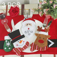 Load image into Gallery viewer, 3 in 1 Christmas Decoration Cartoon Style Cutlery Holders, Cartoon Style