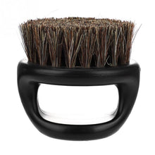 Load image into Gallery viewer, Men Ring Design Portable Boar Brush Black ABS Haircut Cleaning Shaving Brush