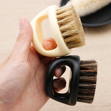 Load image into Gallery viewer, Men Ring Design Portable Boar Brush Black ABS Haircut Cleaning Shaving Brush