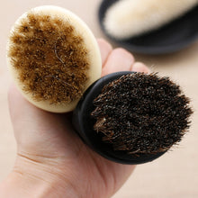 Load image into Gallery viewer, Men Ring Design Portable Boar Brush Black ABS Haircut Cleaning Shaving Brush