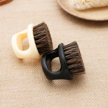 Load image into Gallery viewer, Men Ring Design Portable Boar Brush Black ABS Haircut Cleaning Shaving Brush