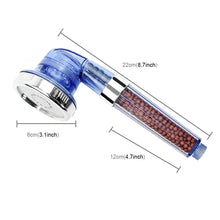 Load image into Gallery viewer, 3 Settings Adjustable PC Negative Ions Shower Head, Size: Large, Interface:  2cm, 3 Settings Size: Large,(Blue), 3 Settings Size: Large(Transparent)
