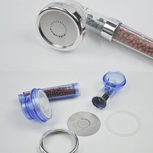 Load image into Gallery viewer, 3 Settings Adjustable PC Negative Ions Shower Head, Size: Large, Interface:  2cm, 3 Settings Size: Large,(Blue), 3 Settings Size: Large(Transparent)