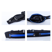 Load image into Gallery viewer, Multifunctional Outdoor Sports Waterproof High Stretch Faux Leather Fabric Double Waist Bag with Night Reflective Strip, Random Color Delivery, Double Waist Bag