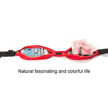 Load image into Gallery viewer, Multifunctional Outdoor Sports Waterproof High Stretch Faux Leather Fabric Double Waist Bag with Night Reflective Strip, Random Color Delivery, Double Waist Bag